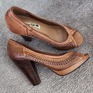 American Eagle Outfitters Brown Peep-Toe Heels